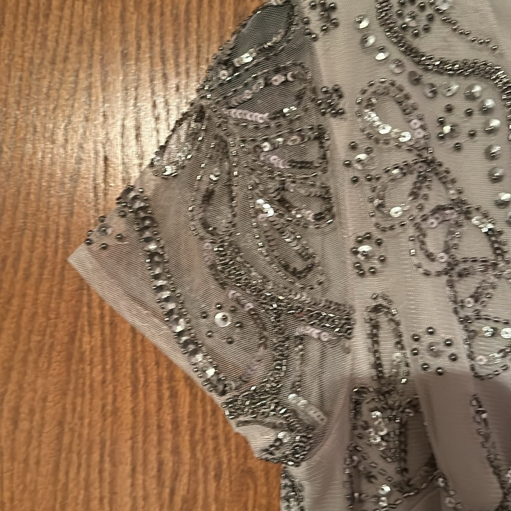 Adrianna Papell Silver Embellished Midi Dress - Picture 4 of 16
